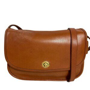 Vintage Coach CITY BAG Crossbody British Tan Leather Flap Messenger 9790 TURKEY